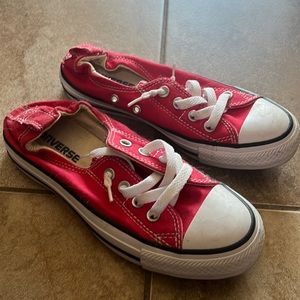 Red Converse with Elastic Heel